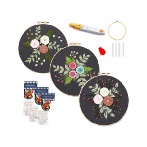 ROSES EMBROIDERY STARTER KIT WITH PATTERN